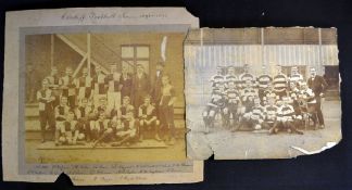 2x early 1890s Cardiff Rugby Football Team Photographs to incl  1891/92 on the original