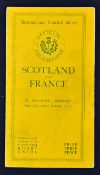 Rare 1927 Scotland v France rugby programme - played at Murrayfield 22nd January - c/w the