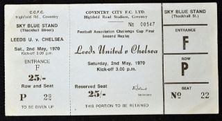 Similar to Lot 81, scarce ticket for the Leeds Utd v Chelsea 1970 FA Cup Final 2nd Replay at