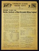 1959 Dundee v West Bromwich Albion tour match in the USA dated 24 May 1959 in New York. Single