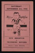 1946/1947 New Brighton v Tranmere Rovers football programme for the match at the Tower Grounds on 21