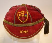 1946 British Isles Rugby League Cap -presented to Albert Johnson for the Australasian Tour which saw