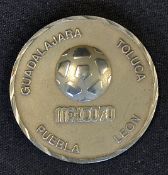 1970 Mexico World Cup Final sterling silver 925 medal: to the obverse it has the sixteen countries