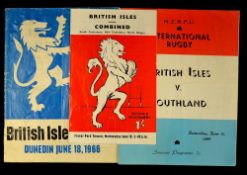 3x 1966 British Lions Tour to New Zealand rugby programmes to incl  v Southland - played on the 11th