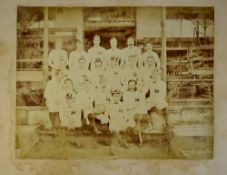 Rare 1876 England XX Rugby team sepia photograph - mounted on card - image 8.75 x 11.25" (22 x 28.