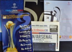 UEFA Champions League Finals football programmes 2006 Arsenal v Barcelona & 50 years supplement,