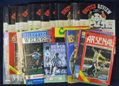 Manchester Utd programmes season 1984/85 full season programme collection, homes and aways, also cup