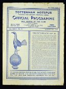 1946/47 Tottenham Hotspur v Arsenal Friendly match football programme dated 25 January 1947, 4