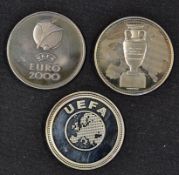 UEFA Euro 2000 Finals in Holland & Belgium a set of 3 medals presented to a member representative of