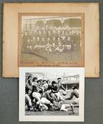 1912 Official Rare Wales and South Africa Rugby team photograph - sepia team photograph comprising