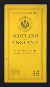 Rare 1927 Scotland v England rugby programme - played at Murrayfield 19th March - this was
