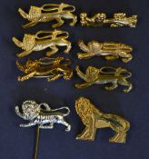 Selection of scarce British "Lions" Rugby Union Metal Pin Badges stamped to the rear 'BLRU 1971', '