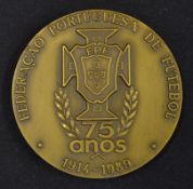 Presentation medal celebrating 75 year anniversary of the Portugal Football Federation, to the