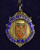 1947/48 Lancashire Rugby League silver and enamel winners medal - engraved on the back "Winners
