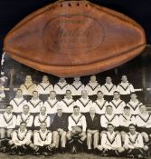 1946 Official British Isles v Australia signed rugby league match ball - original "The Match" four