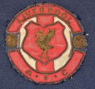 Liverpool Blazer Badge 1940s has Liverpool AFC to the border and the liver bird featured in the