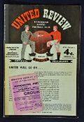 1957/58 Manchester Utd v Sheffield Wednesday FA Cup football programme and ticket. Programmes has