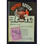 1957/58 Manchester Utd v Sheffield Wednesday FA Cup football programme and ticket. Programmes has