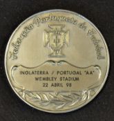 England v Portugal 1997/1998 international match at Wembley, a presentation medal on behalf of the
