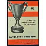 1970 Final of the European Cup Winners Cup football programme Manchester City v Gornik Zabrze in