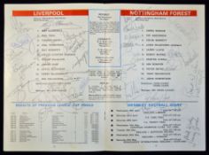 1978 Signed Liverpool v Nottingham Forest Football Programme Football League Cup Final dated 18th