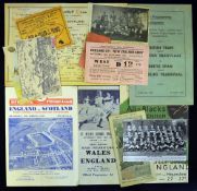 1949 England rugby programme and collection of various early repro rugby ephemera - England vs