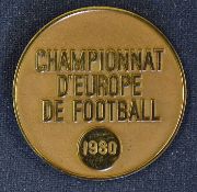 European Championship Cup Final Medal from the 1980 Final held in Rome, 22 June. The medal was