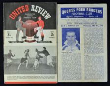 Football programmes 1946/1947 Queens Park Rangers v Norwich City (FA Cup 2nd Round Replay) 4 page