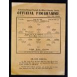 Pre-War 1939/40 football programme Tottenham Hotspur v West Ham Utd friendly match dated 7 October