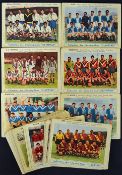 Collection of early 1950s French Chewing Gum cards featuring French Football team groups, in colour,