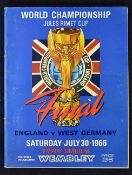 1966 World Cup Final programme England v West Germany at Wembley 30 July 1966. Slight crease,