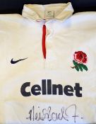 England International rugby signed shirt - 'BT Cellnet' No7 match worn short shirt signed by Neil