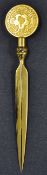 An award in the form of a gold metal knife shaped letter opener given to an England FA