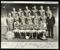 1965 Manchester United Team photograph with the players of the championship winning team shown
