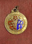 1950 Lancashire Rugby League Senior Cup silver and enamel Runners Up medal - engraved on the back "