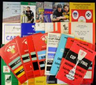 26x mostly Welsh and some English Cup Finals and Semi- final rugby programmes from the 1970s onwards