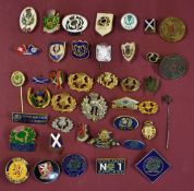 Scotland Rugby Union Pin Badge selection of various enamel pin badges, with various shapes,