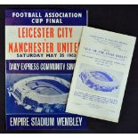 1963 FA Cup Final Community Song Sheet and Eve of the Final Rally programme. Good (2)