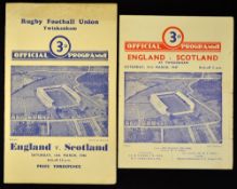 2x 1940s England rugby programmes - to include 2x vs Scotland a rare wartime'46 and '47 - general