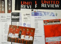 Manchester Utd Reserves football programmes for the period 2002 - 2005 with homes numbering 58 (