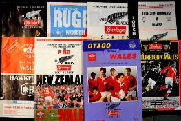 1988 Wales Rugby Tour to New Zealand signed programmes (7) - complete set of 7 programmes mostly