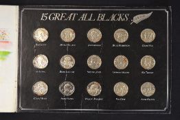 The All Blacks Rugby Medal Collection c. 1989 - comprising 15 Great All Black rugby players c/w