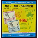 1971 European Cup Final programme Ajax v Panathinaikos x2, plus tickets x2. Fair/Good (4)