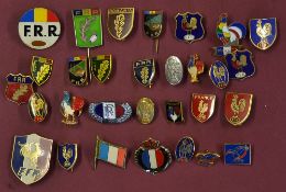 France and Romania Rugby Union Pin Badge selection of various enamel pin badges, various shapes