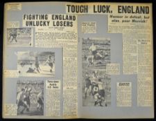 Football Scrapbook with match reports of the 1954 World Cup matches including England, Hungary,