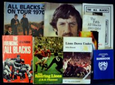 Collection of New Zealand All Blacks tour annuals, brochures and related books mostly from the