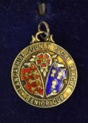 1948 Lancashire Rugby League Senior Cup silver and enamel Runners Up medal - engraved on the back "