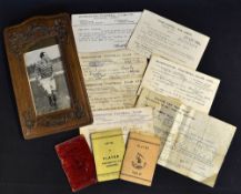 Collection of Warrington Rugby Club ephemera from the 1940/50s relating to Albert Johnson to incl 6x