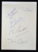 Football autographs on card with signatures of England internationals to include Trevor Francis, Ray