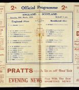 1926 England v Scotland (Champions) rugby programme - played on 20th March - large single sheet with